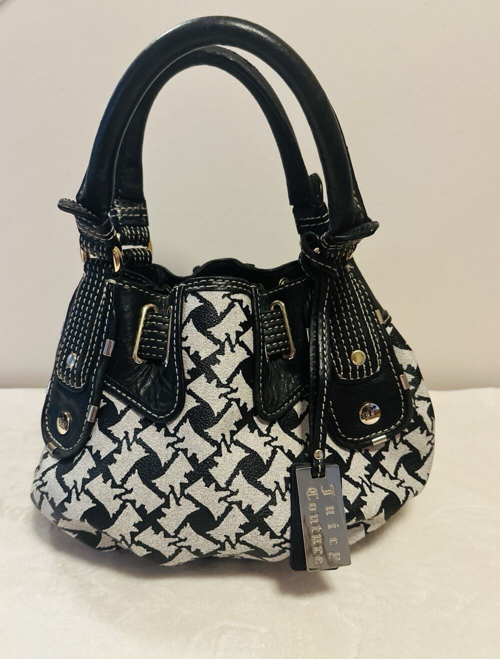 Juicy Couture Daydreamer vintage Black & White Houndstooth Purse Designer City